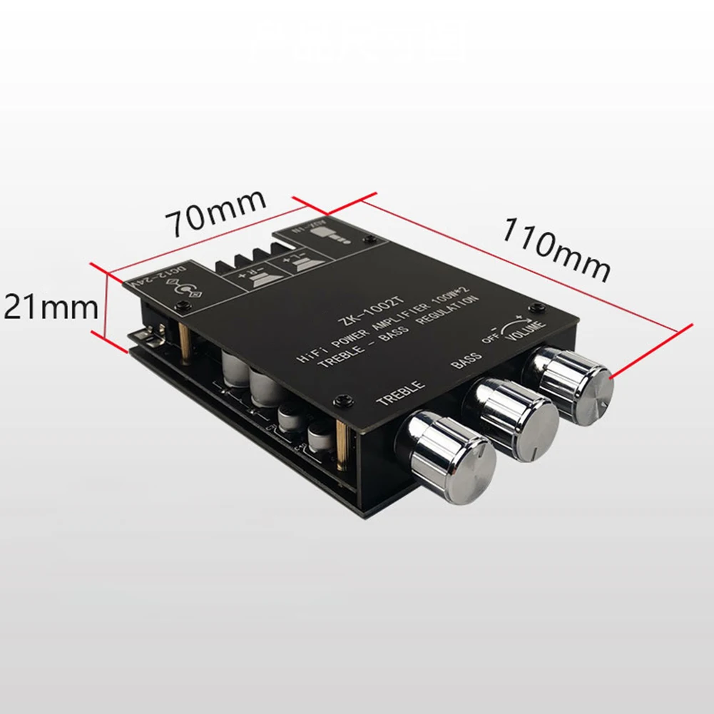 ZK-1002T HIFI 2.0 Channel 100Wx2 Amplifier Board Stereo Subwoofer Speaker Module