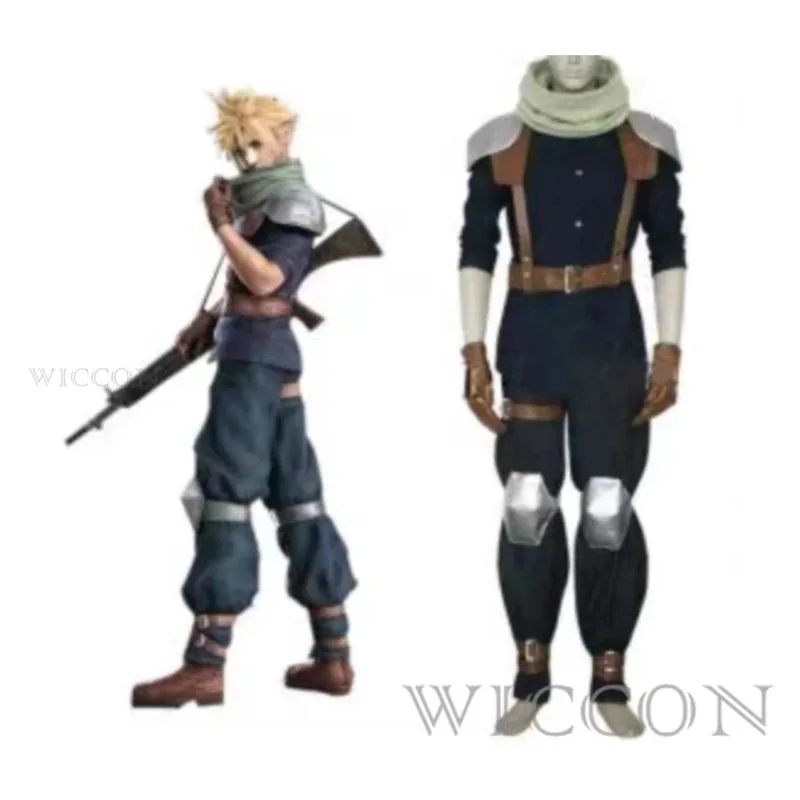 

New FF7 Cloud Strife Cosplay Costume Anime Game VII Men Vest Pant Halloween Party Clothes For Male Adult Role Play