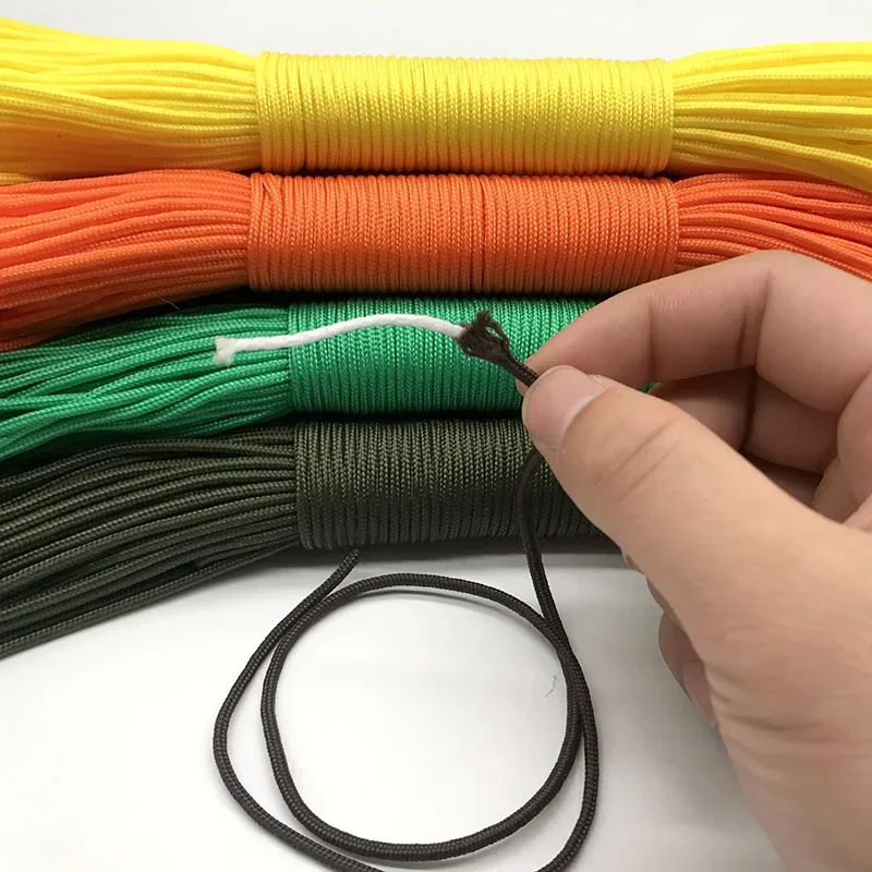 Dia 2mm One Stand Cores Paracord  Survival Parachute Cord Lanyard Camping Climbing Rope Hiking Jewelry Making Wholesale Edc bead