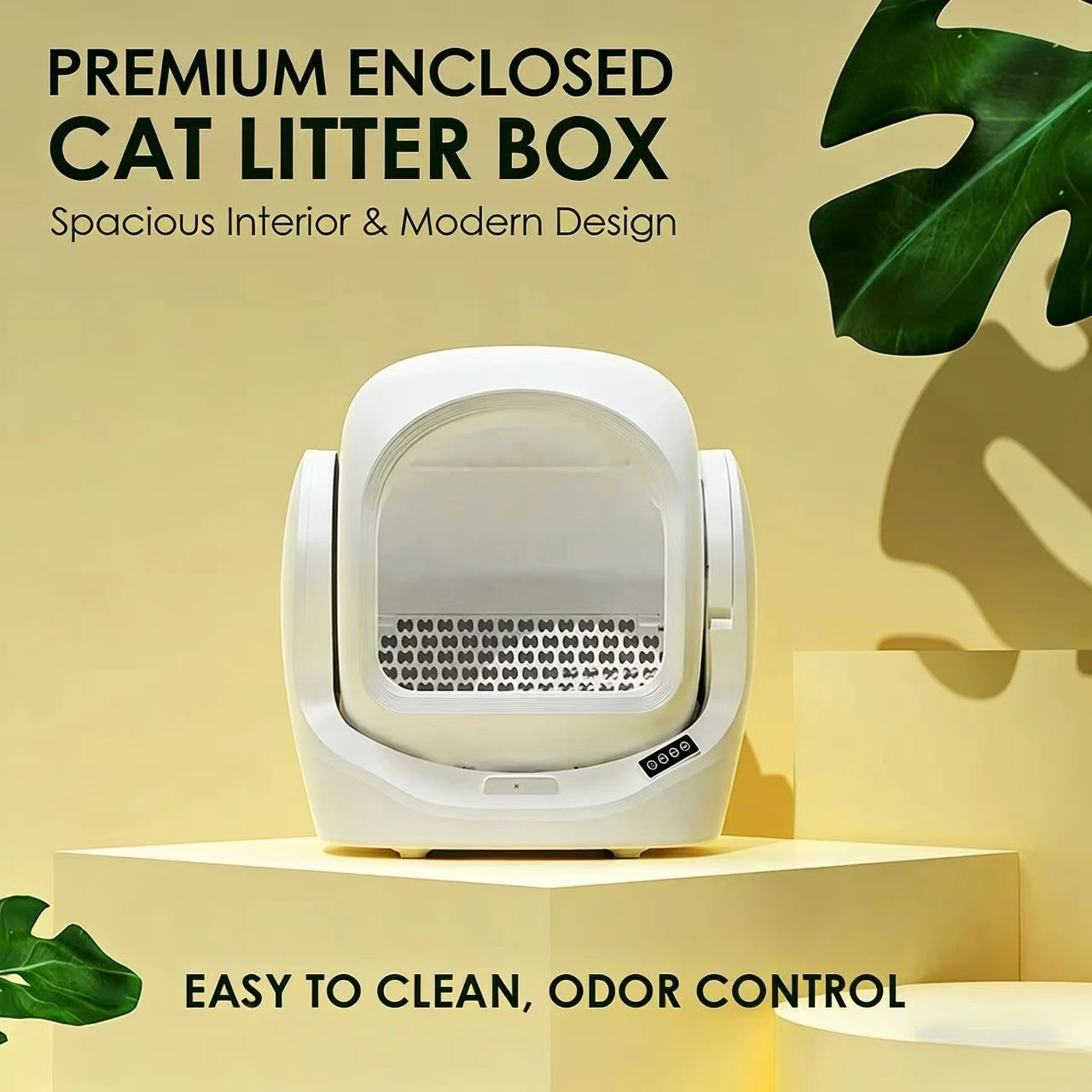 Caja de arena autolimpiable cerrada para gatos con control antiolores - imagen 3