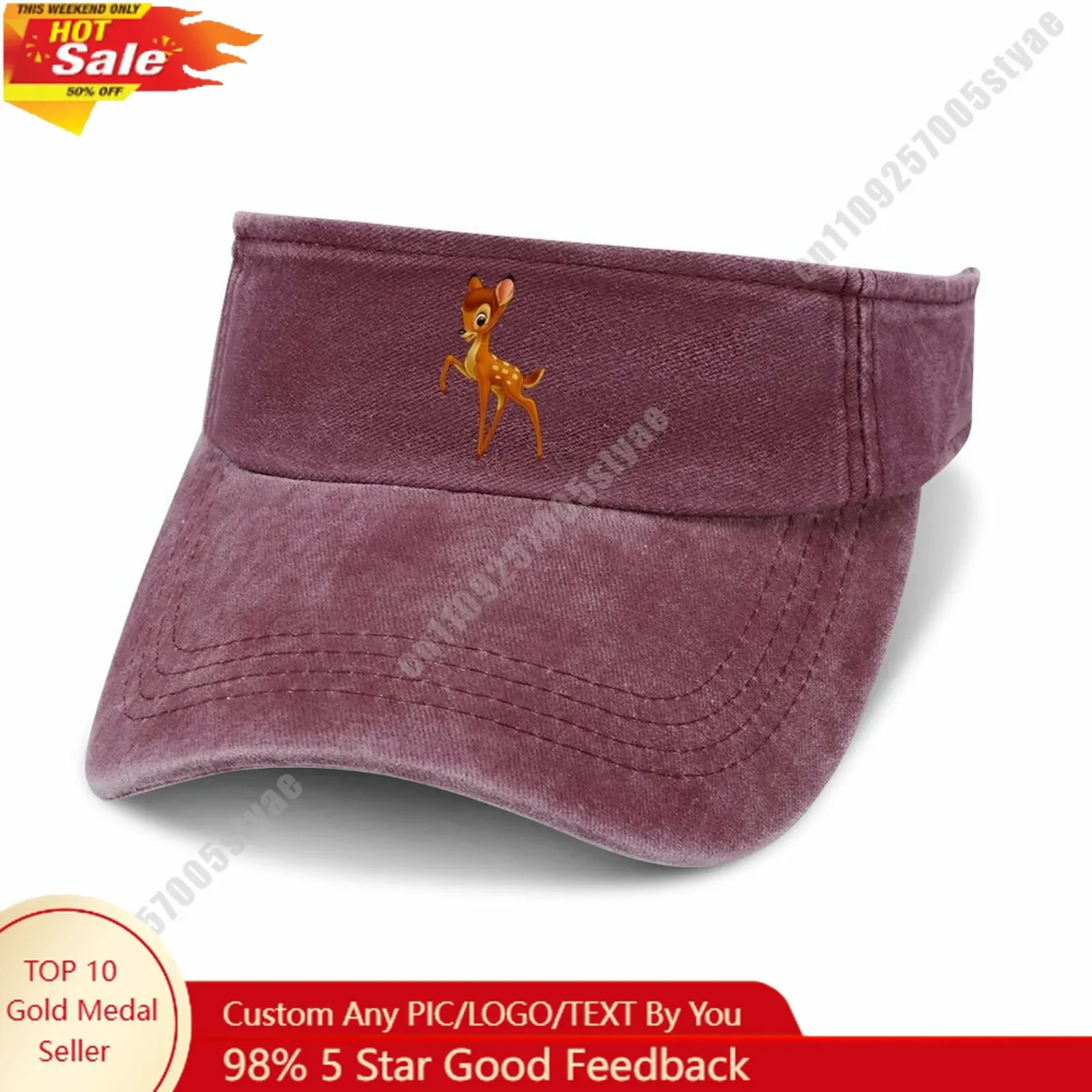 

Bambi Open Top Hat Disney Cartoon Custom Design Your Photos Logo Text Fashionable Item Perfect Holiday Gift Denim Hat