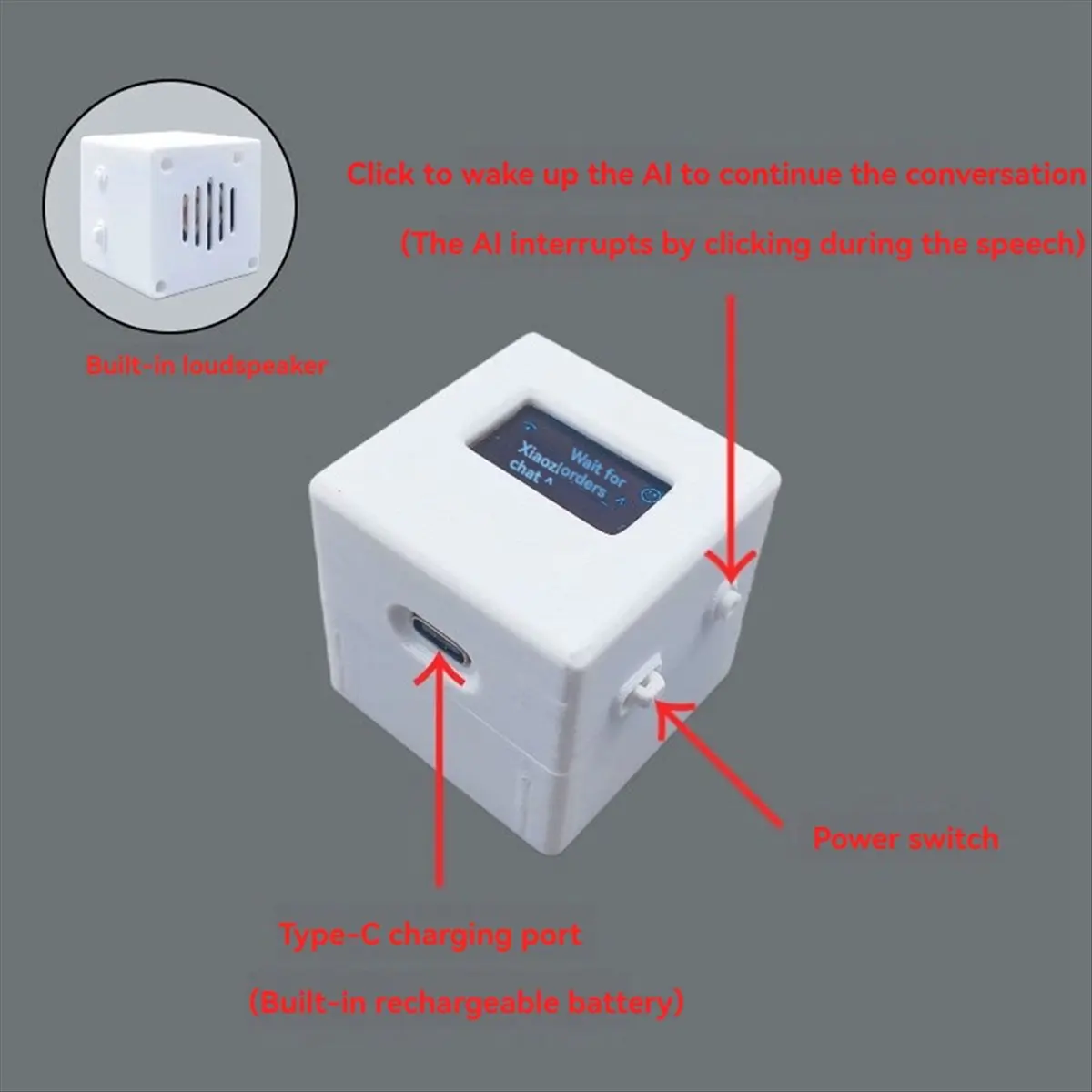 Y60A NEW-For DeepSeek XiaoZhi AI Voice Chat Robot Box ESP32 C3 with 0.96 Inch OLED Display for AI Voice Chat Consultation