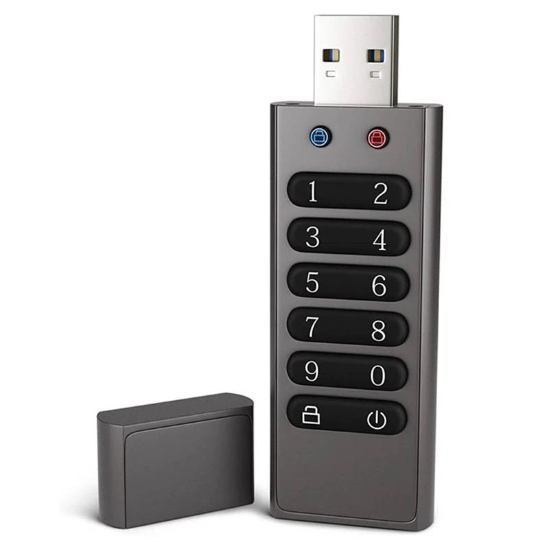 

Secure USB Drive, 64GB Encrypted USB Flash Drive Hardware Password Memory Stick With Keypad U Disk Flash