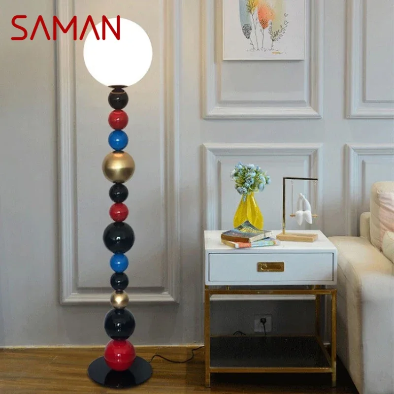 SAMAN Modern Colour Floor Lamps Designer Creativity Sphere Living Rooms Bedrooms Sample room Minimalist art Lighting Fixtures