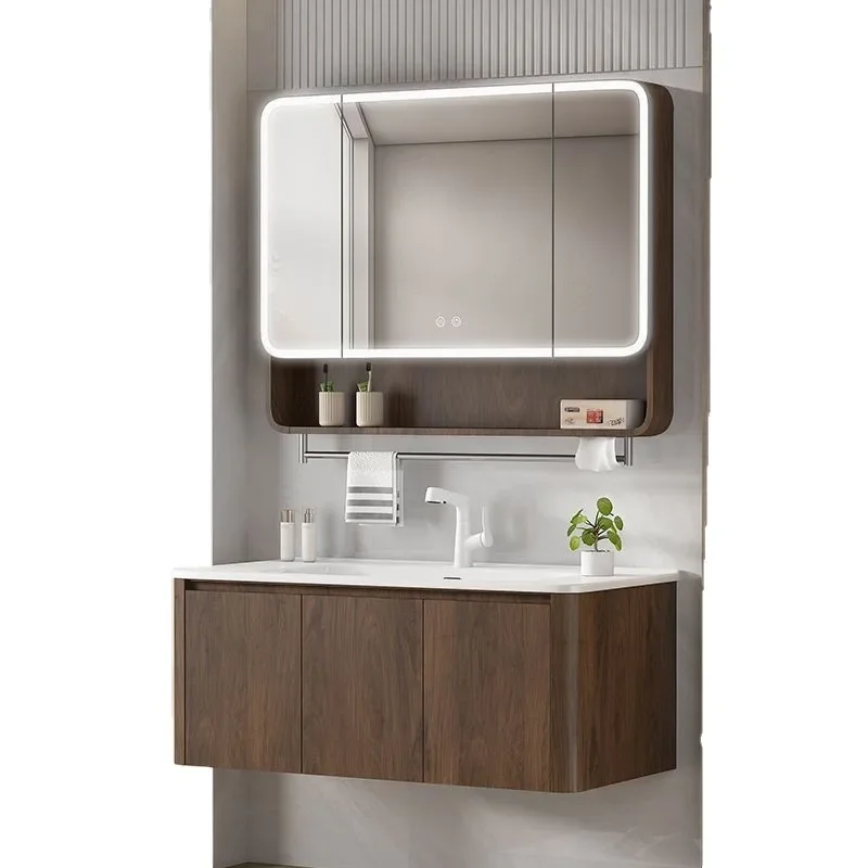 Aluminum Cabinet Bathroom Honeycomb Space Arc Wash Basin Combined Thickened