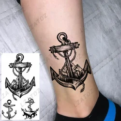 Dark Anchor Mountains Temporary Tattoos For Men Women Adults Flower Feather Cross Snake Fake Tattoo Foot Water Transfer Tatoos