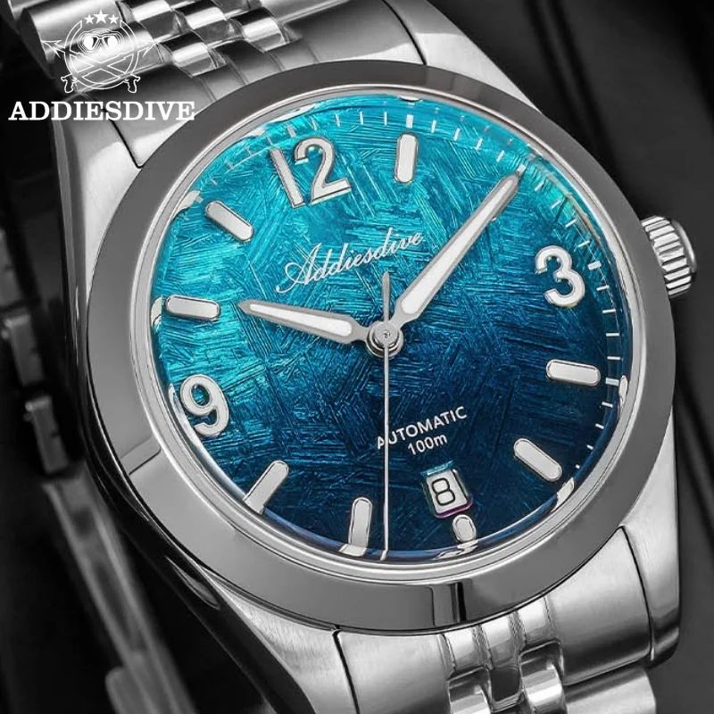 

ADDIESDIVE Men Watch Sapphire Glass 10Bar Waterproof 316L Stainless Steel AD2547 BGW9 Super Luminous Automatic Mechanical Watch