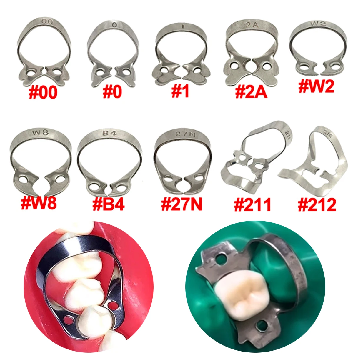 

10 Size Dental Rubber Dam Clamps Clip Endodontic Treament Clamp Surgical Instruments Tools Rubber Barrier Clips Stainless Steel