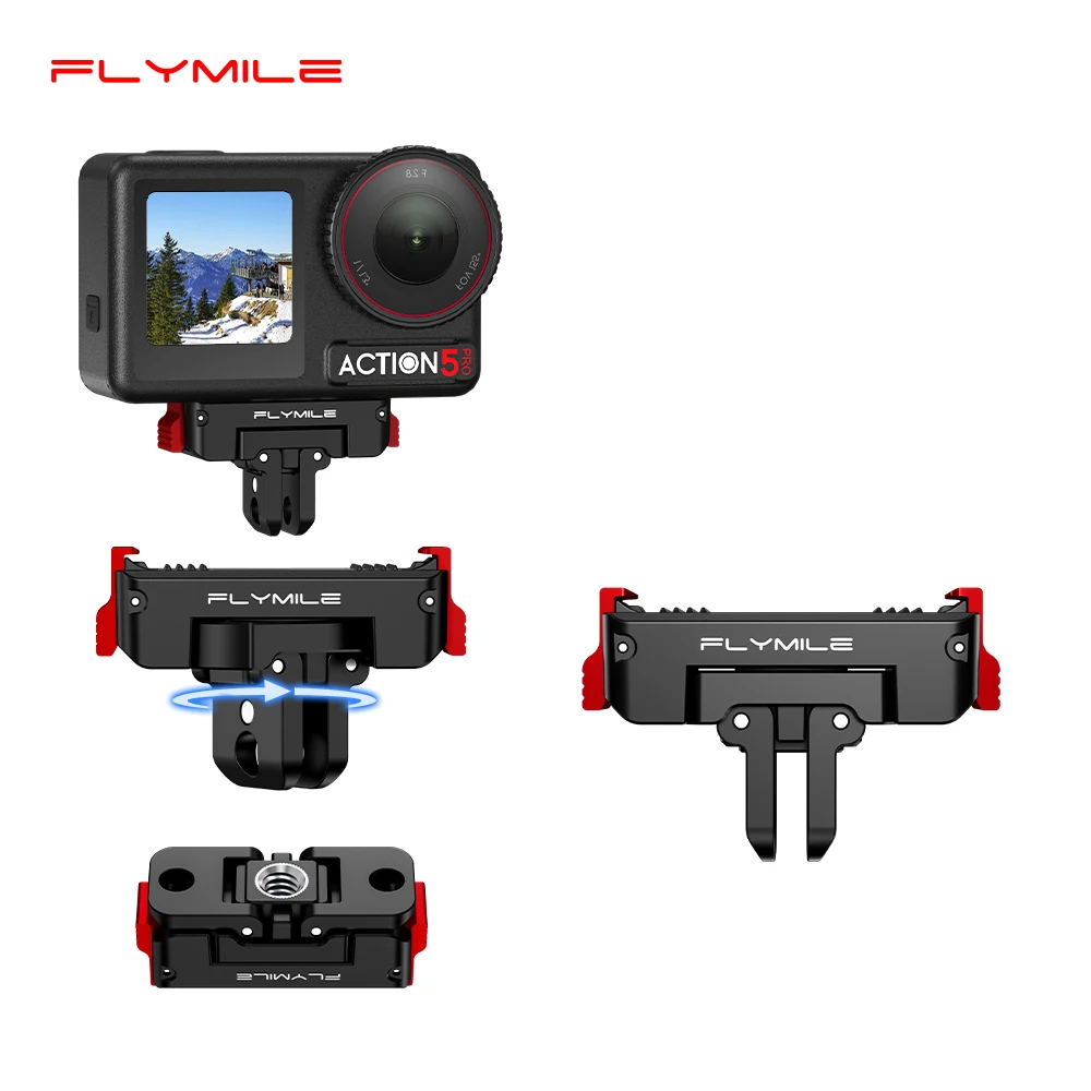 �y�Z�[�����zFlymile Action 5 Pro ���C�N�C�b�N�����[�X�x�[�X �f���A���N���[�}�E���g�A�_�v�^�[�t�� 1/4�l�W�� DJI OSMO 360�A�N�Z�T���[�p