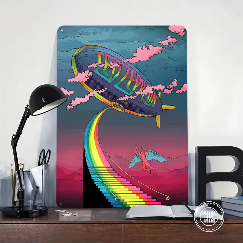 Led Zeppelin Stairway to Heaven Art Poster Retro 3D Printed Metal Signs Customized Wall Hanging Gift for Decor Room Tin Sign