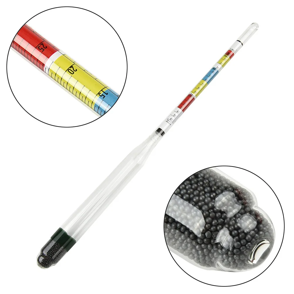 Brand New Kitchen Tool Hydrometer Temperature Test 28*5*2.5cm Easy To Read Three-stage White Color Wine Making