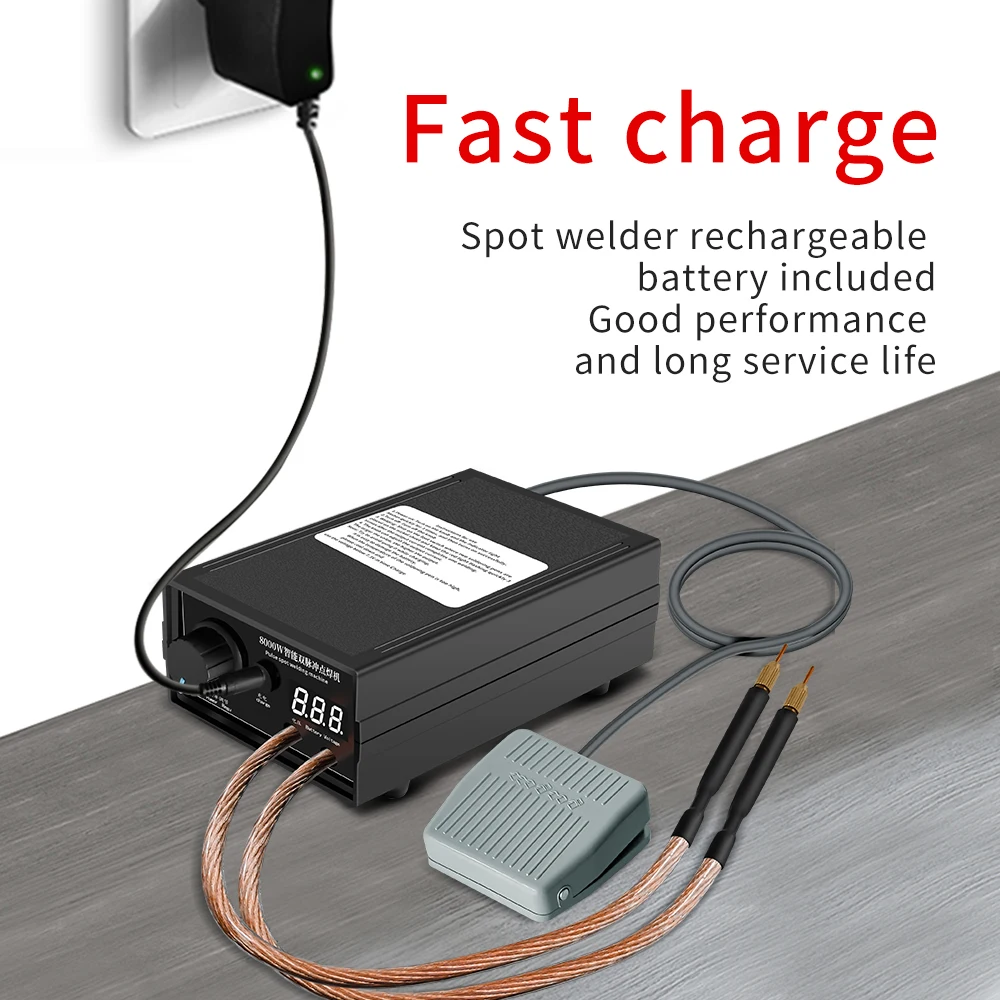 Saldatrice a punti a doppio impulso da 8000W 18650 batteria per cellulare con batteria al litio 0.1-0.3mm saldatrice a punti digitale per saldatura fai da te