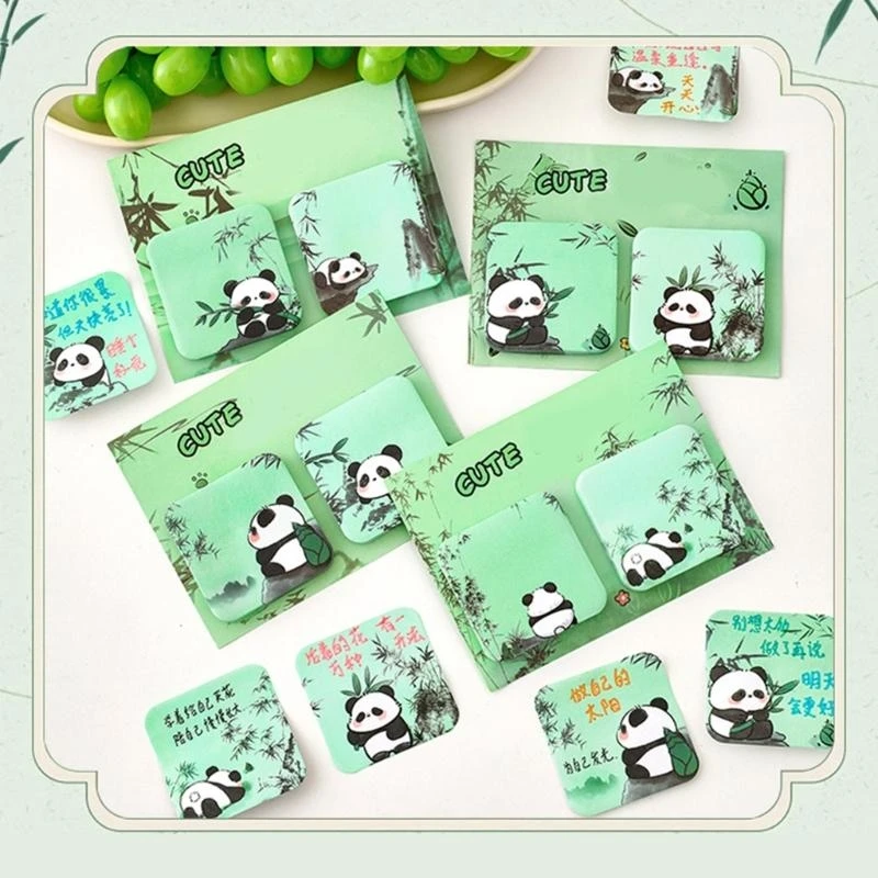 ملاحظات كرتون باندا لزجة 60sheets 50x50mm ملاحظات adheive ملاحظات صغيرة تذكير مذكرات الجيب على مخطط دفتر