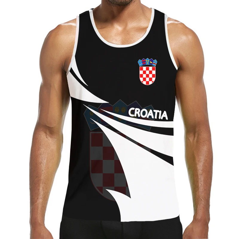 Croatia T Shirt  Nation Flag 3D Print Clothes T-shirt Short-sleeved Vest Tank Top Shorts Suit Football Dropship Oversized