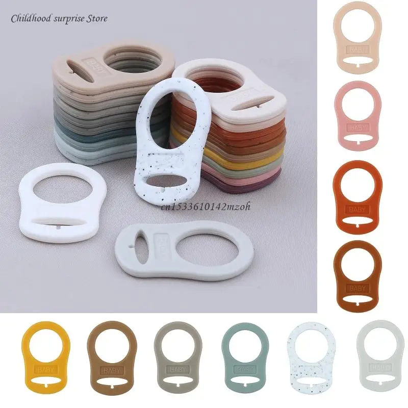 5Pc/lot Multi Colors Soft Silicone Baby Pacifier Holder Clip Adapter Rings Dropship