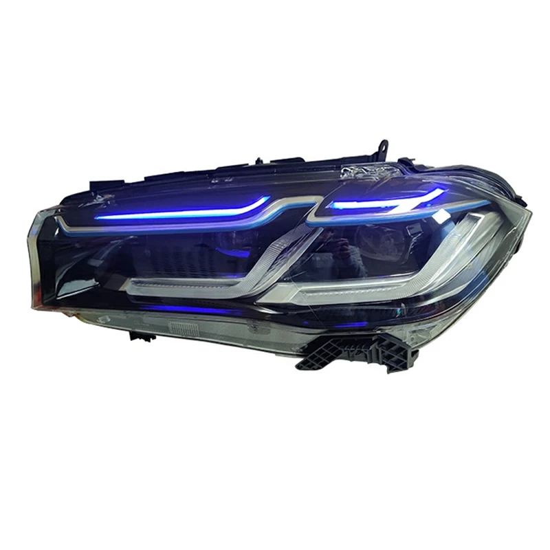 

Specially Used for 14-18 BMW X5 Headlight Assembly F15 Modified LED Blue Eyebrow Daytime Running Light Turn signal LED Lens