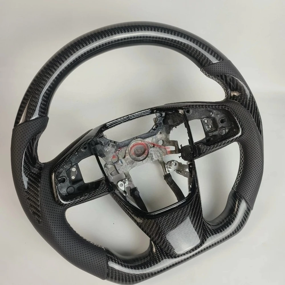 Infiniti Q50 Real Carbon Fiber Stitch Sports Design Flat Bottom Car Steering Wheel for 3 & 2 Series Models