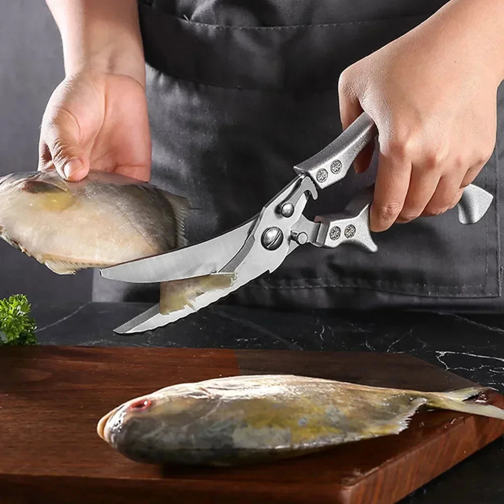 Heavy Duty Kitchen Shears Ultra Sharp Stainless Steel Multipurpose Poultry Fish Bone Cutter Professional Cooking Tools