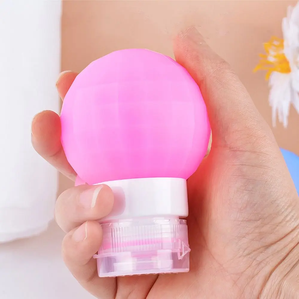 Silicone Cosmetic Lotion Bottle Spherical 80ml Body Wash Squeeze Bottle Refillable Leak-Proof Shampoo Sub-Bottling Travel&Home