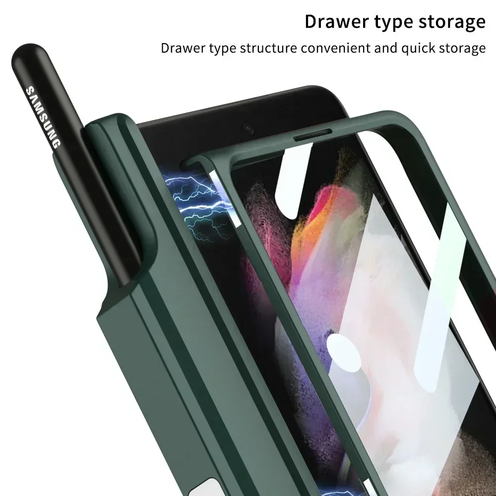 Case For Samsung Galaxy Z Fold 6 5 4 3 Case Magnetic Wireless Charging Shell Film With Pen Slot No Pen All-Inclusive ZFold6 Case