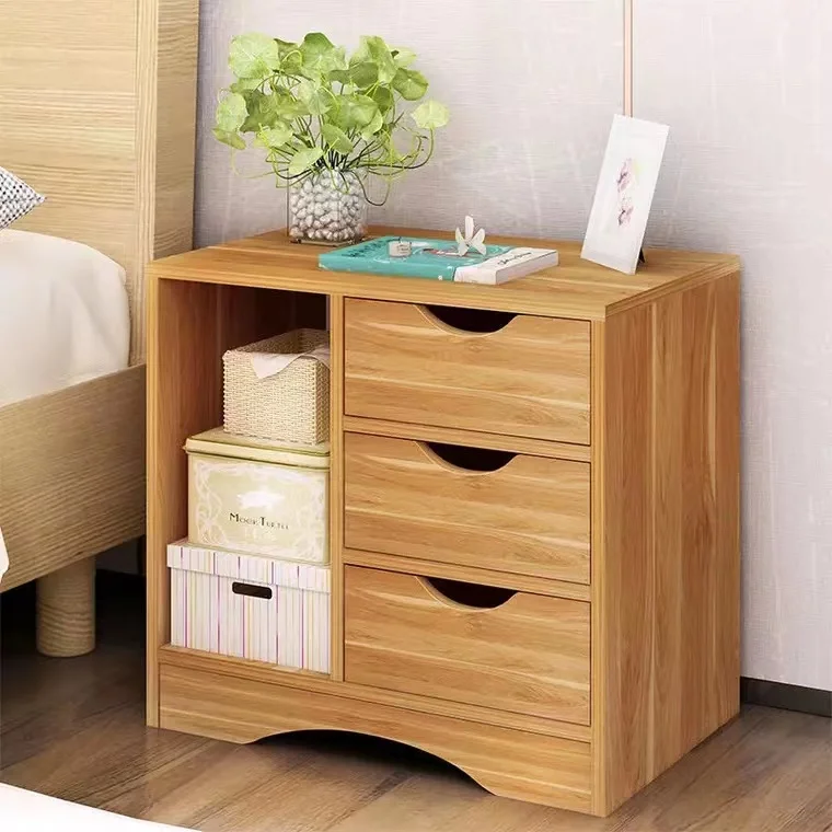 YQ FOREVER Home Furniture Bedroom Small Modern Nightstand Night Stand, Wooden Bedside Table with Drawers for Bedroom