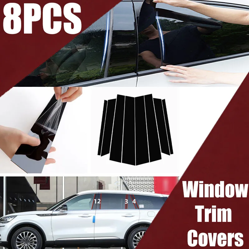 

Suitable for Lincoln Aviator 2020-2023 bright black center pillar stickers to decorate car windows and door pillars