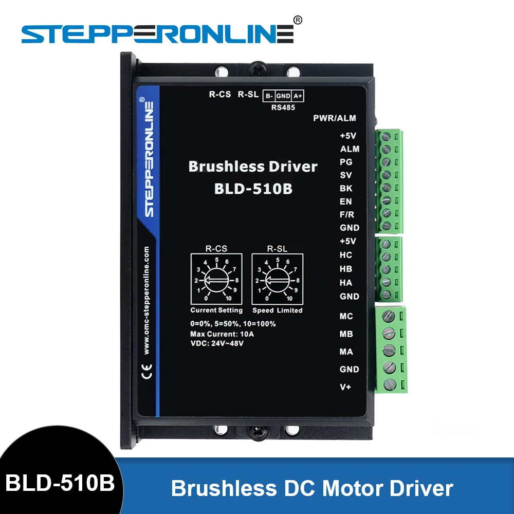 

STEPPERONLINE Brushless DC Motor Driver Digital 12V-48VDC Max 15.0A for 400W BLDC Motor