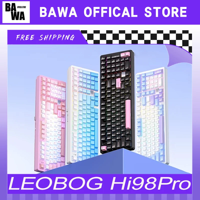 

LEOBOG Hi98Pro Механическая клавиатура 3 режима 2,4G Bluetooth Беспроводная клавиатура Hi98C Pro Gamer Keycaps PBT Пользовательская геймерская клавиатура в подарок