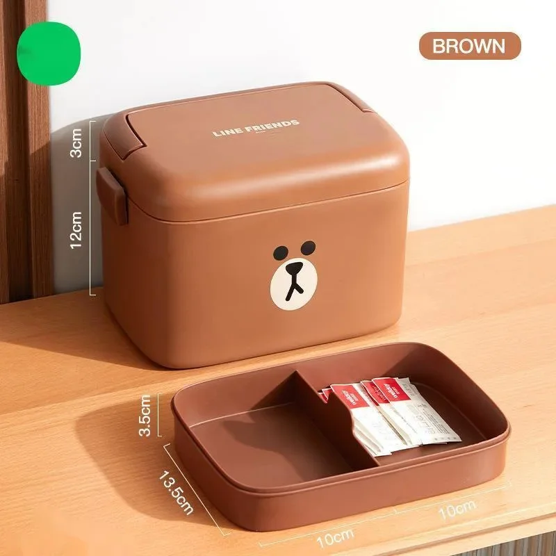 Rilakkuma Storage Box Home Use Medicine Box Emergency Medical Care Storage Box Large Capacity Multi Layer Medicine Box Lunch Box