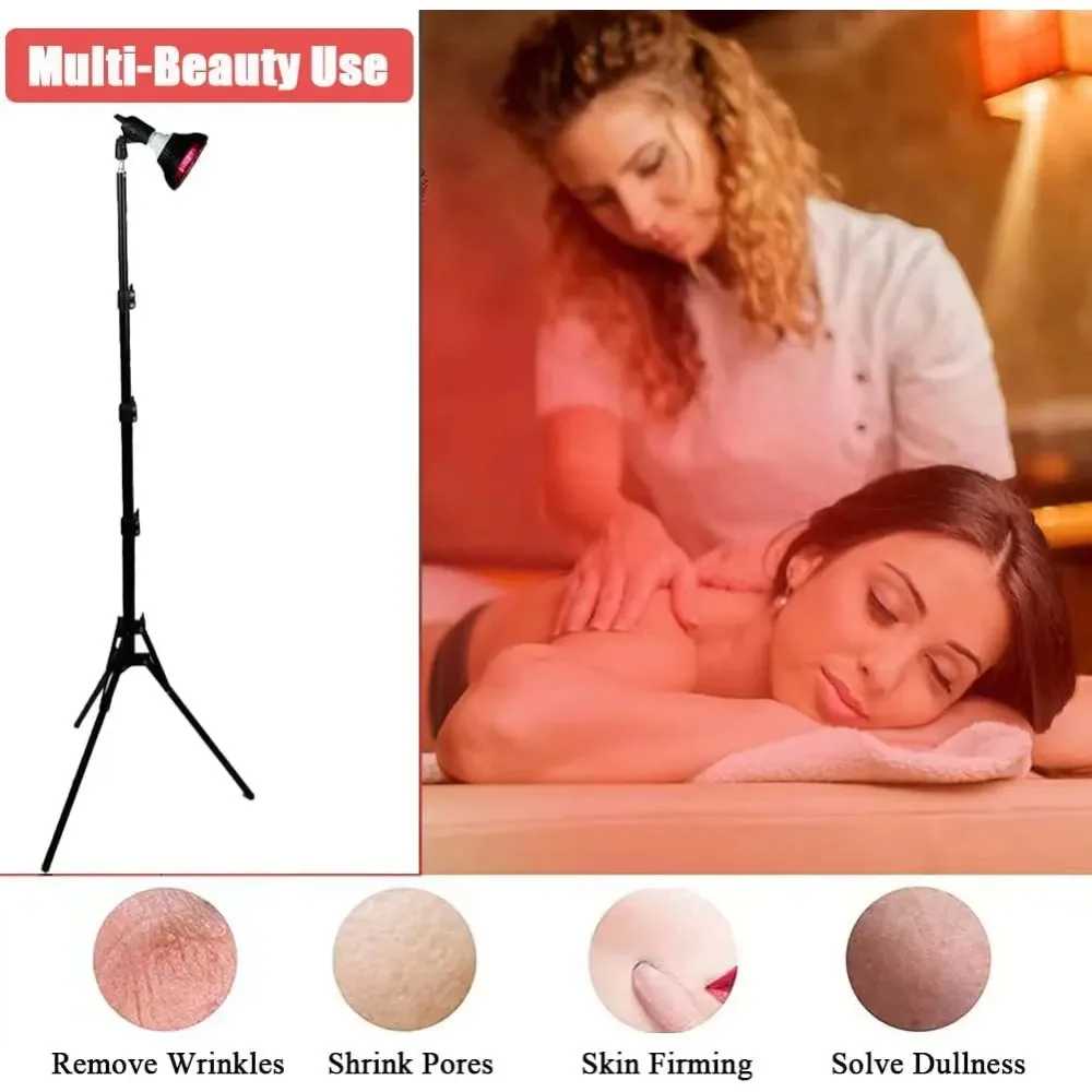 Single, Dual Chip LED Red Light Lamp with Stand 660nm&850nm Near Infrared Therapy for Face Skin Recovery Care Body Pain Relief