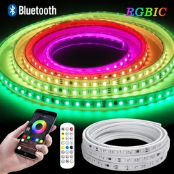 Wodoodporna taśma LED 10M 20M 50M Smart Bluetooth RGBIC 110V 220V Dreamcolor Led Tape Light Ribbon Dekoracja pokoju zewnętrznego