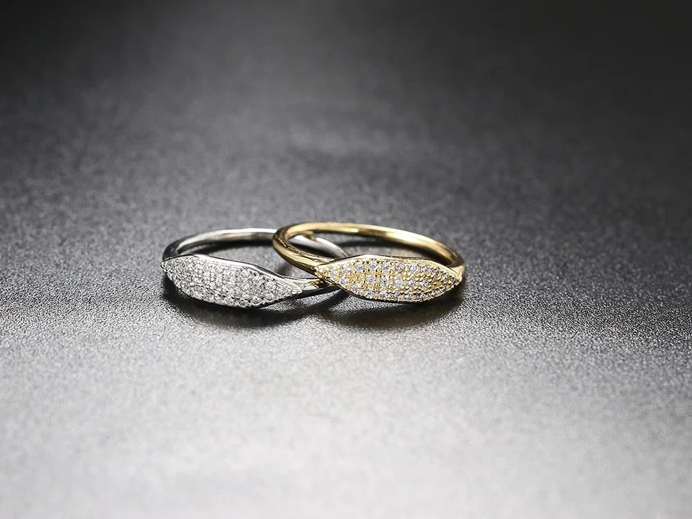 Dainty Minimalistischen Stacking Ring Für Frauen Trendy Zirkonia Gold Kristall Finger Zubehör für Weibliche Schmuck Geschenk R737 – Detail 5