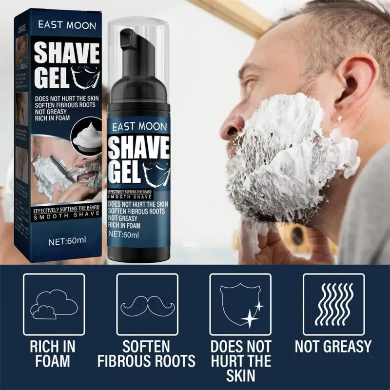 60ml Men\'s Shaving Cream Goat Milk Shaving Soap Foaming Lather Natural Beard Professional Conditioner Razor Barber Salon Tool