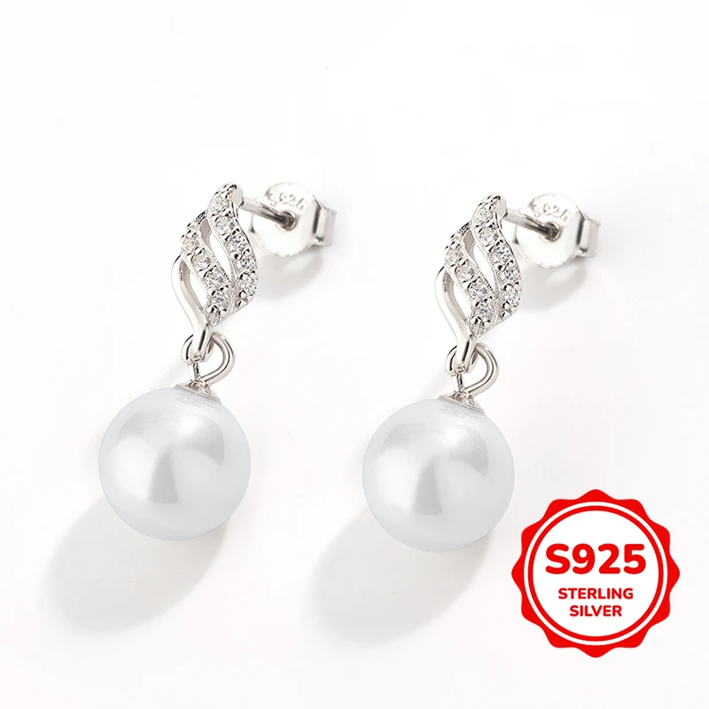 

Luxury and Authentic S925 Silver Draped Pearl Earrings Heavy Industry Versatile