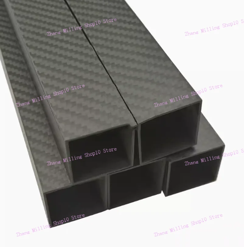 1PC Rectangle 3K Full Carbon Fiber Square Tube Twill Matte High Strength Pipe Length 500mm OD 10mm 15mm 20mm 22mm 25mm 30mm