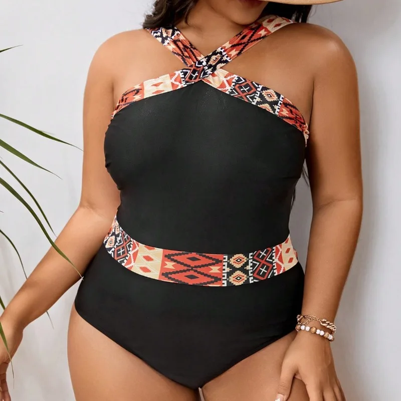 Large Plus Size One Piece Swimsuit Women Sexy Swimwear Female Bathers Bathing Swimming Swim Suit Beach