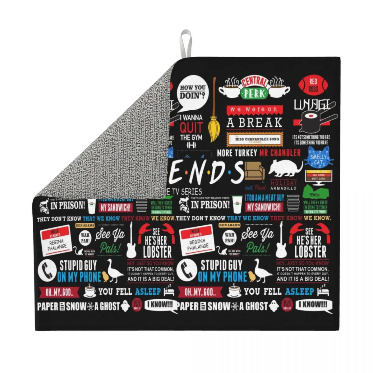 Funny TV Show Friends Collage Dish Drying Mat for Kitchen Super Absorbent Fast Dry Microfiber Dishes Drainer Pads