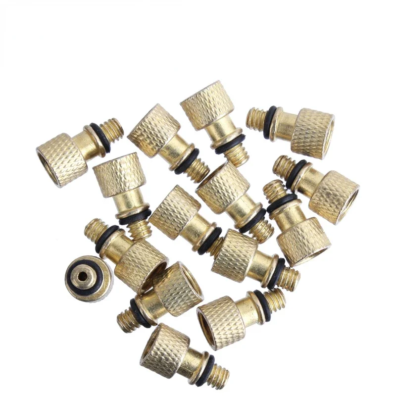 Bicycle Valve Adaptors For Road & MTB Bike Tire Pump Copper Inflator Pump Nozzle Kit Presta Schrader Valve Adapter Tube