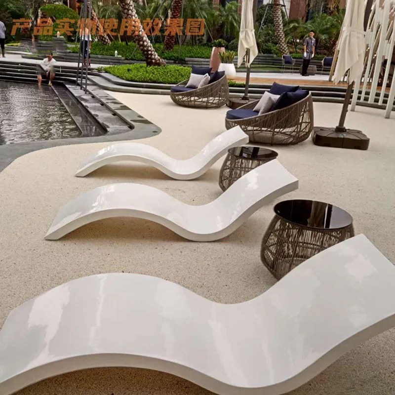 Fiberglass outdoor lounge chairs, hotel, villa, outdoor beach hot spring lounge chairs, shopping mall, rest