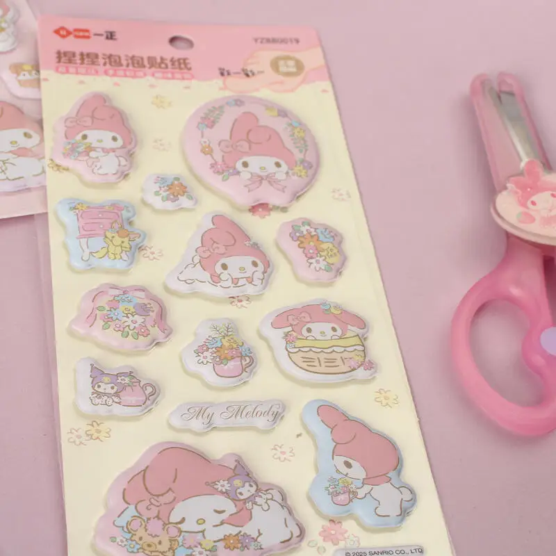 

Наклейка-антистресс Sanrio Cinnamoroll Melody Tea Party из мягкого хлопка, 3D-стикер для телефона, декоративная наклейка-игрушка для DIY