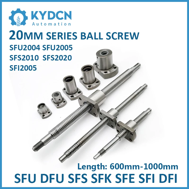 SFU2004 SFU2005 SFI2005 SFS2010 SFS2020 C7 Ball Screw 20mm Customized Ball Screw 600mm-1000mm Ball Screw for CNC Machine