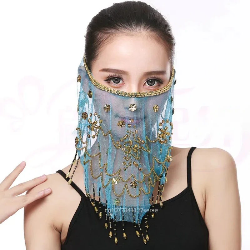 Belly Dance อุปกรณ์เสริม Props - Veil อินเดียเต้นรําชุด Veil Props ใหม่ Plum Blossom ผ้าพันคอ Face Mask