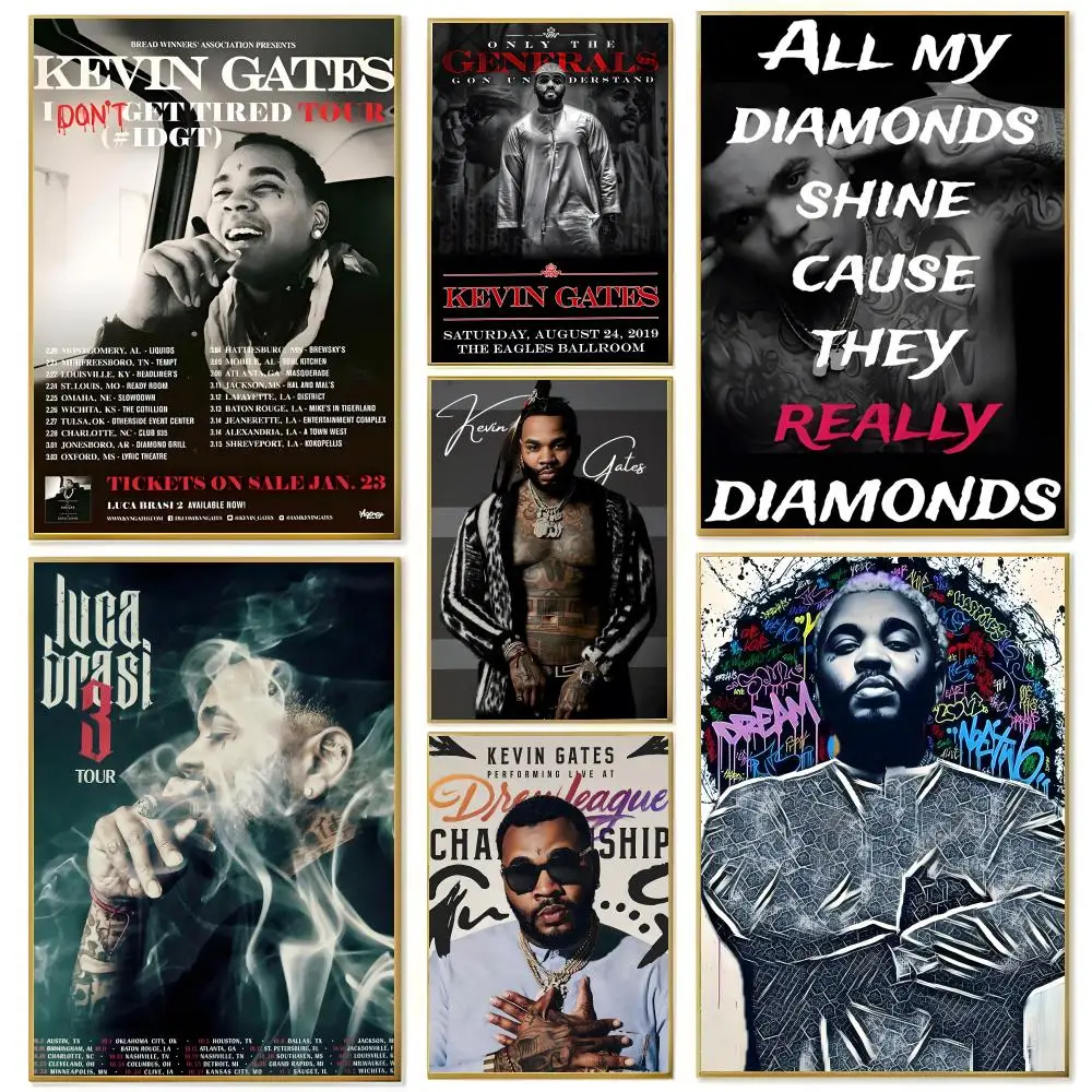 USMainstreamRap K-Kevin G-Gates Poster Wall Art Print Art Suitable for Living Room Bedroom Bar Parlor Home Decor Gift