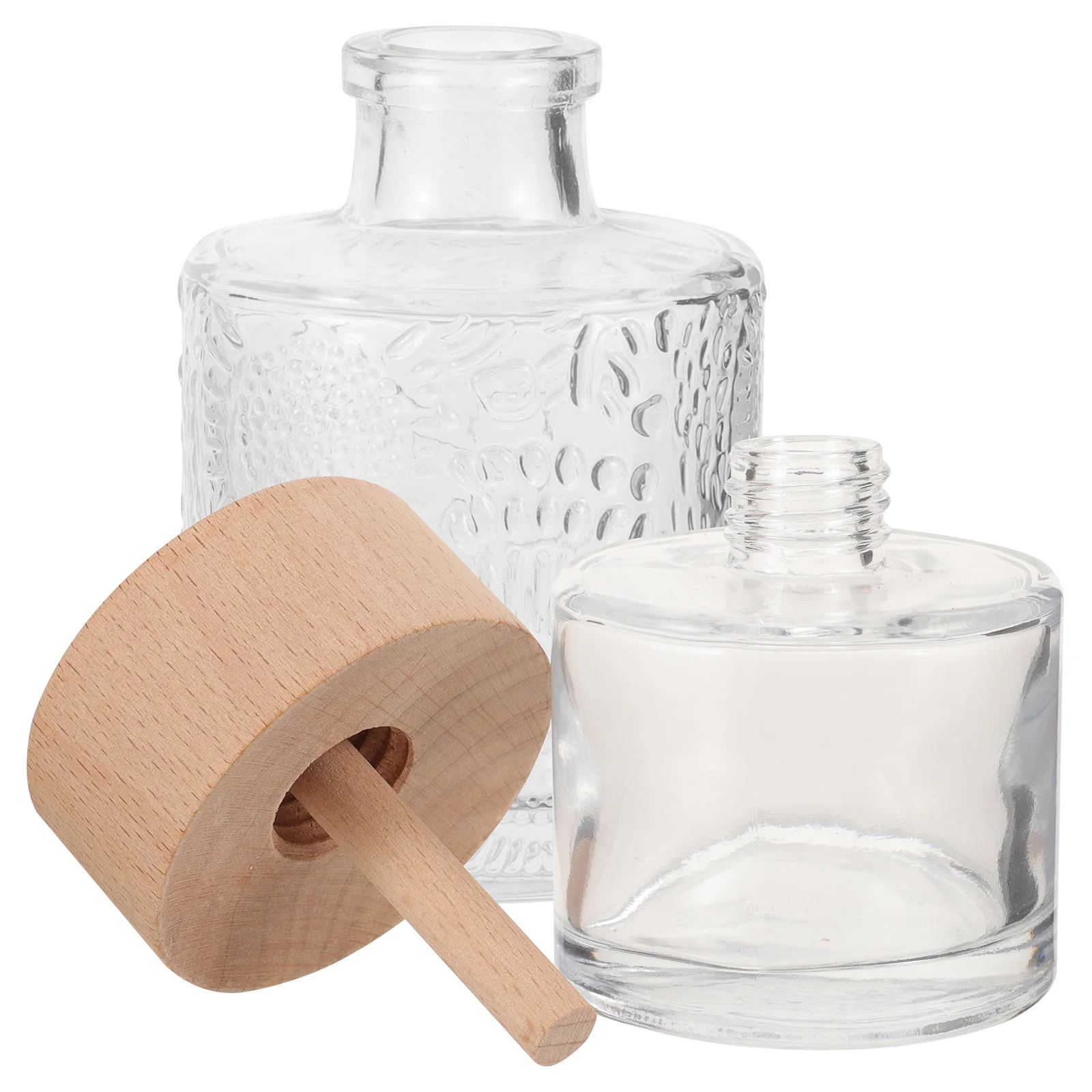 

2Pcs Clear Glass Aromatherapy Diffuser Bottles Reed Diffuser for Home Office Decorative Aroma Fragrance Container