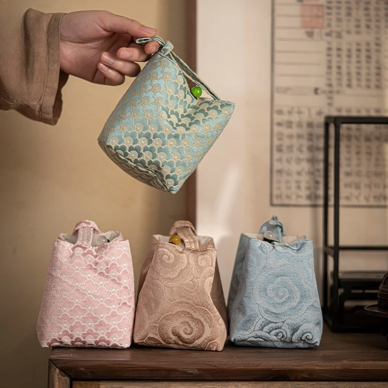 

Large Handmade Tea Bag Storage Pouch Portable Vintage Tea Accessories for Cup Teapot Gaiwan