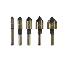 5PCS M35 Cobalt Countersink Drill Bit Set 82 Degree 5 Flute Hex Shank Chamfering Drill Woodworking Tool HSS Countersunk Drill