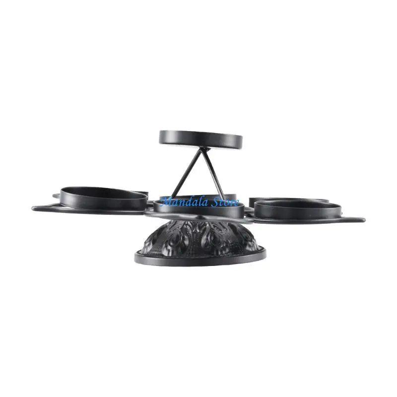 

U2JC 7Star Lamp Holder Lotuses Shaped Candlestick Ghee Lamp Dinner Table Decor