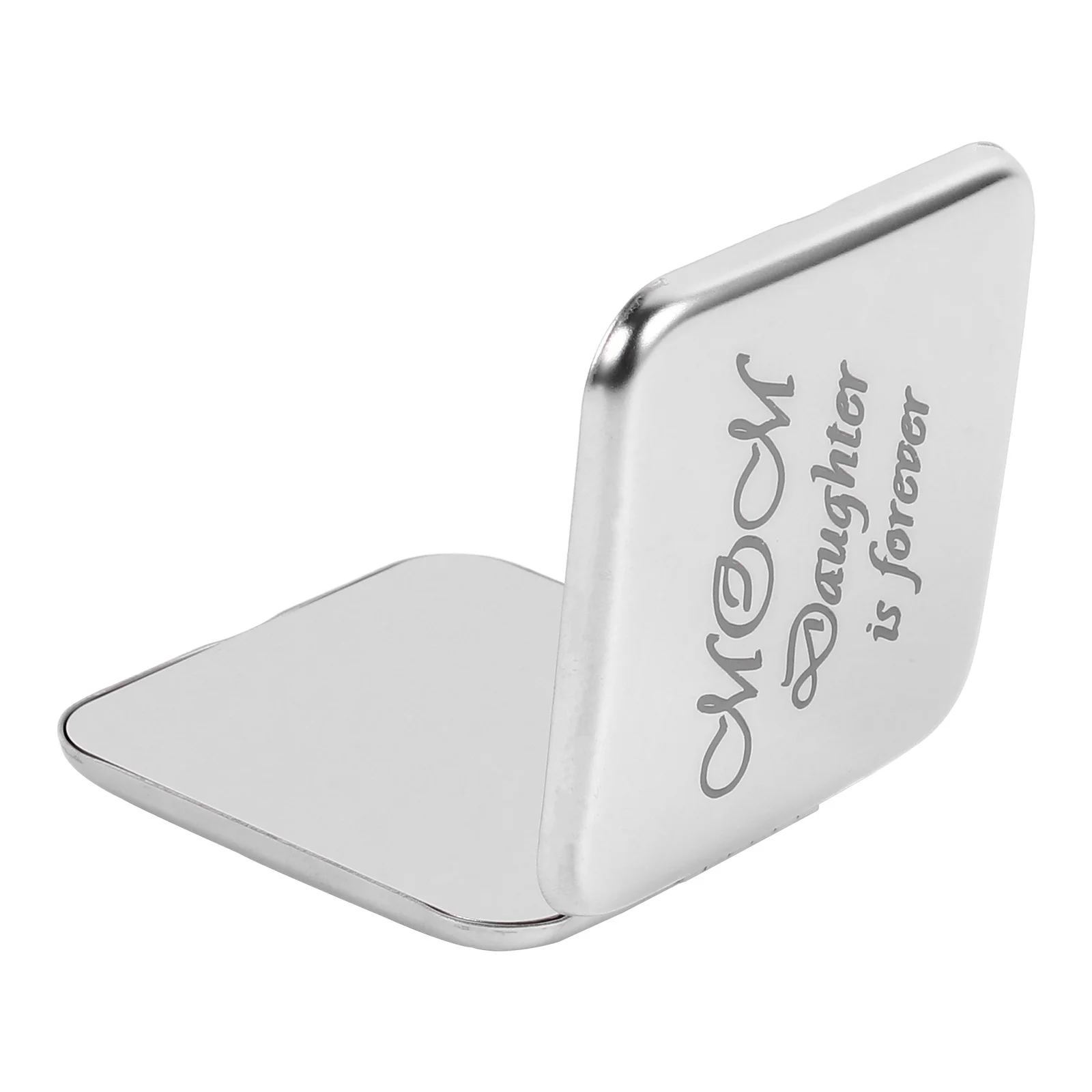 Kompakter Mini-Schminkspiegel mit Schriftzug-Design, beidseitig tragbar, Reisegeschenk für Frauen und Mädchen, Taschenspiegel