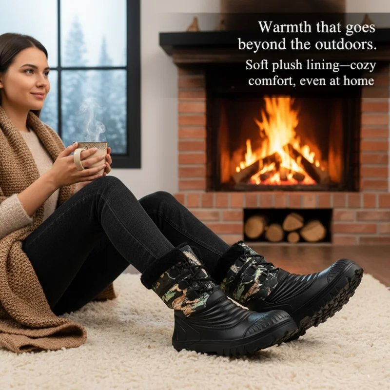 أحذية الثلوج الرجالية للشتاء الدافئ القطيفة في الهواء الطلق أحذية قطنية غير رسمية مقاس كبير نعل سميك أحذية عالية الجودة أحذية جوكر قطنية #6