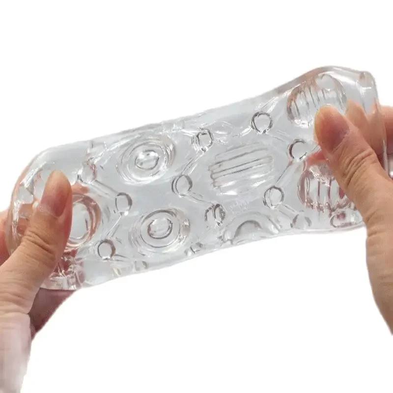 Masturbation for Men Pleasent Aircraft Cup Device Soft Transparent Pocket Vaginal Sleeve Training Adult Sex Toy for Male